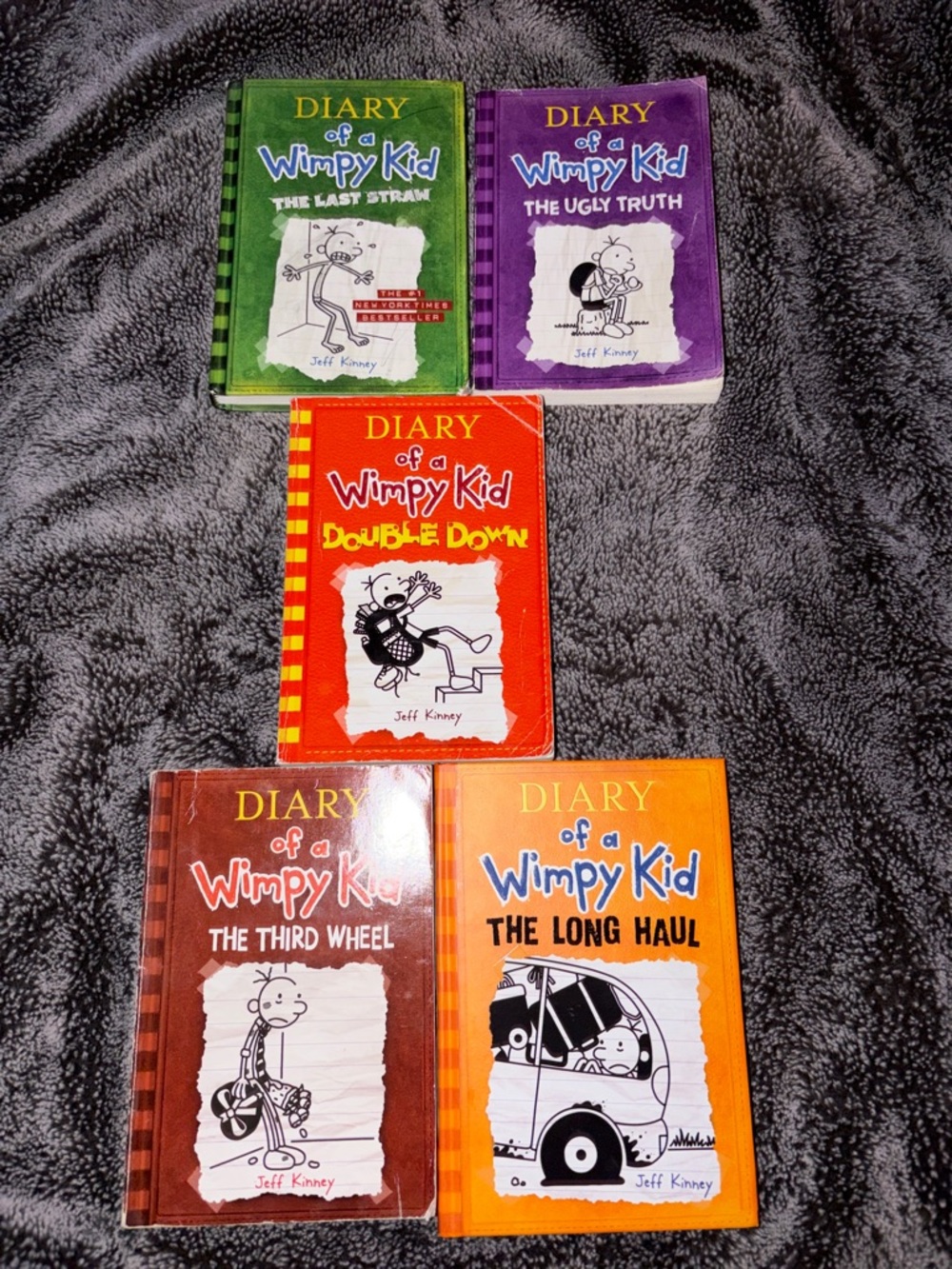 Diary of a Wimpy Kid: The Third Wheel & The Long Haul Last Straw 5 book lot